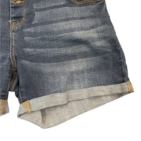 Sandpiper Dark Blue Jean Shorts with Rolled Hems and Distressed Look Size 20 EUC - Picture 2 of 7